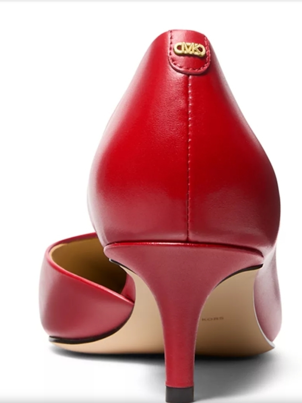Michael Kors Red Pointed-Toe Kitten Heel Pump Size 8.5 - Picture 2 of 3